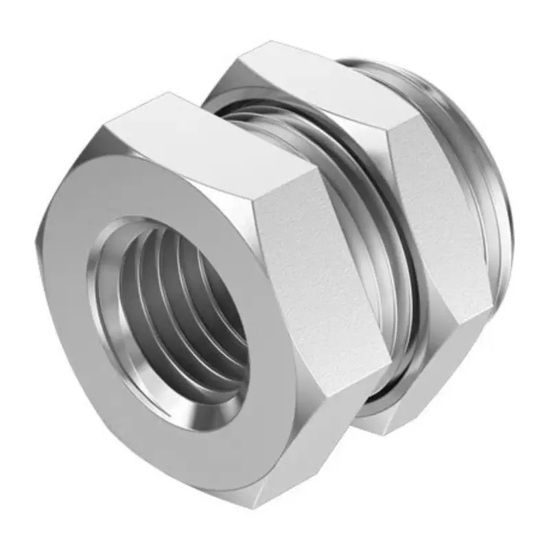 Festo Bulkhead Fitting NPFC-H-G38-F G 3/8 Connector A, NPFC-H-G38-F (Pack of 10 Pcs)