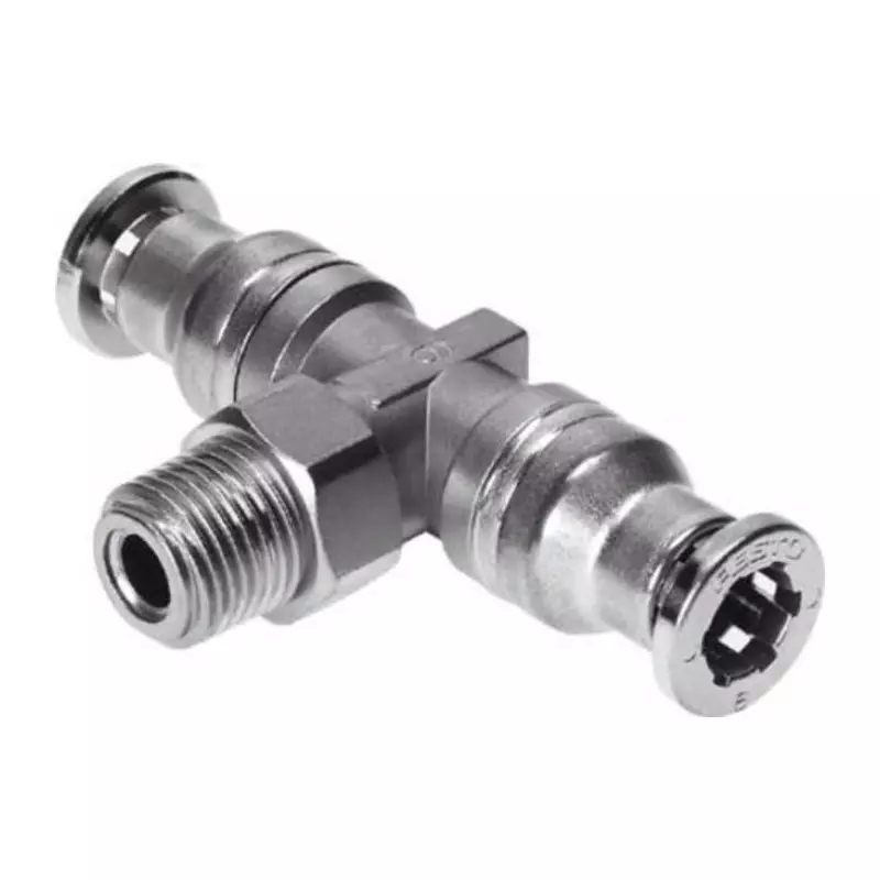 Festo Tee Threaded Adaptor Push In 8 mm Connector A Threaded-to-Tube, CRQST-1/4-8