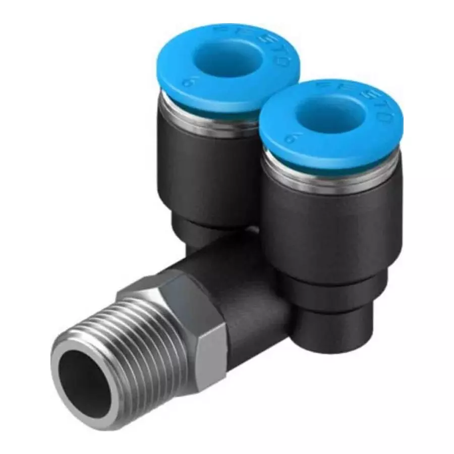 Festo Y Threaded Adaptor Push In 6 mm Connector A Threaded-to-Tube, QSYL-1/8-6