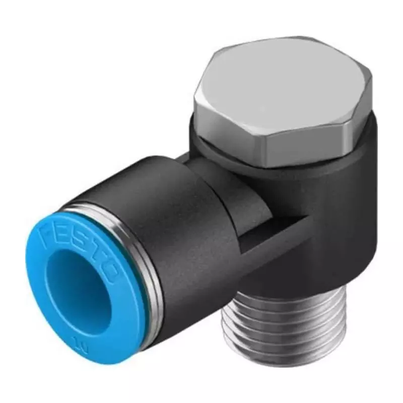 Festo Elbow Threaded Adaptor R 1/4 Male Connector A Threaded-to-Tube, QSLV-1/4-10-50 (Bag of 50 Pcs)