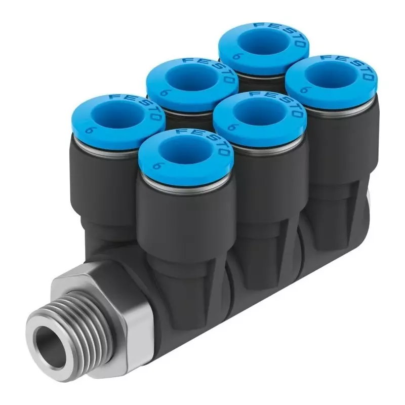 Festo Bulkhead Fitting QSLV6-1/8-6 R 1/8 Male Connector A Threaded-to-Tube, QSLV6-1/8-6