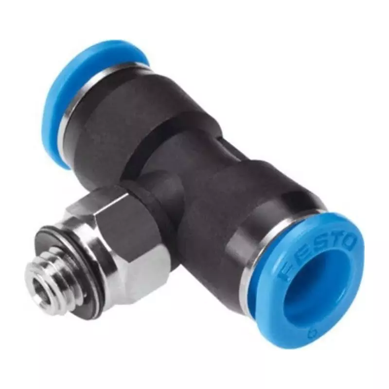 Festo Tee Threaded Adaptor Push In 4 mm Connector A Threaded-to-Tube, QSMT-M5-4-100 (Pack of 100 Pcs)