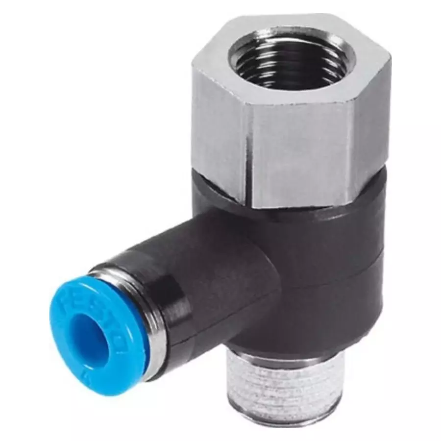 Festo Tee Threaded Adaptor R 1/4 Female Connector A Threaded-to-Tube, QSTF-1/8-6-B
