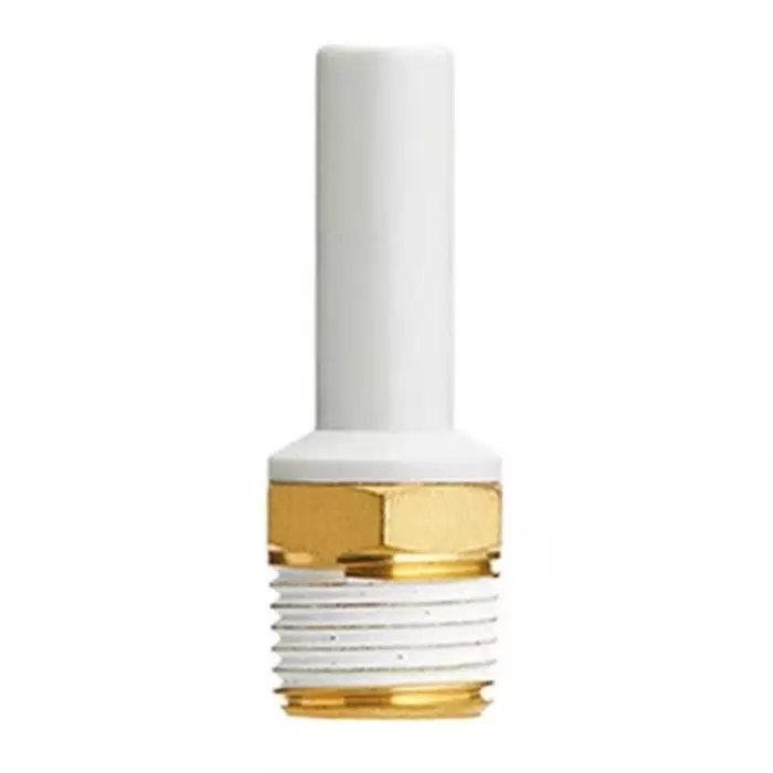SMC KQ2 Series Straight Threaded Adaptor, 8 mm to R 1/4 Male, Threaded-to-Tube Connection Style, KQ2N08-02AS