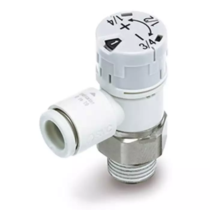 SMC AS1 Series Threaded Pneumatic Silencer Exhaust Restrictor Function Fitting, M5 Inlet Port, 4 mm Tube Inlet Port, AS1201FS-M5-04A