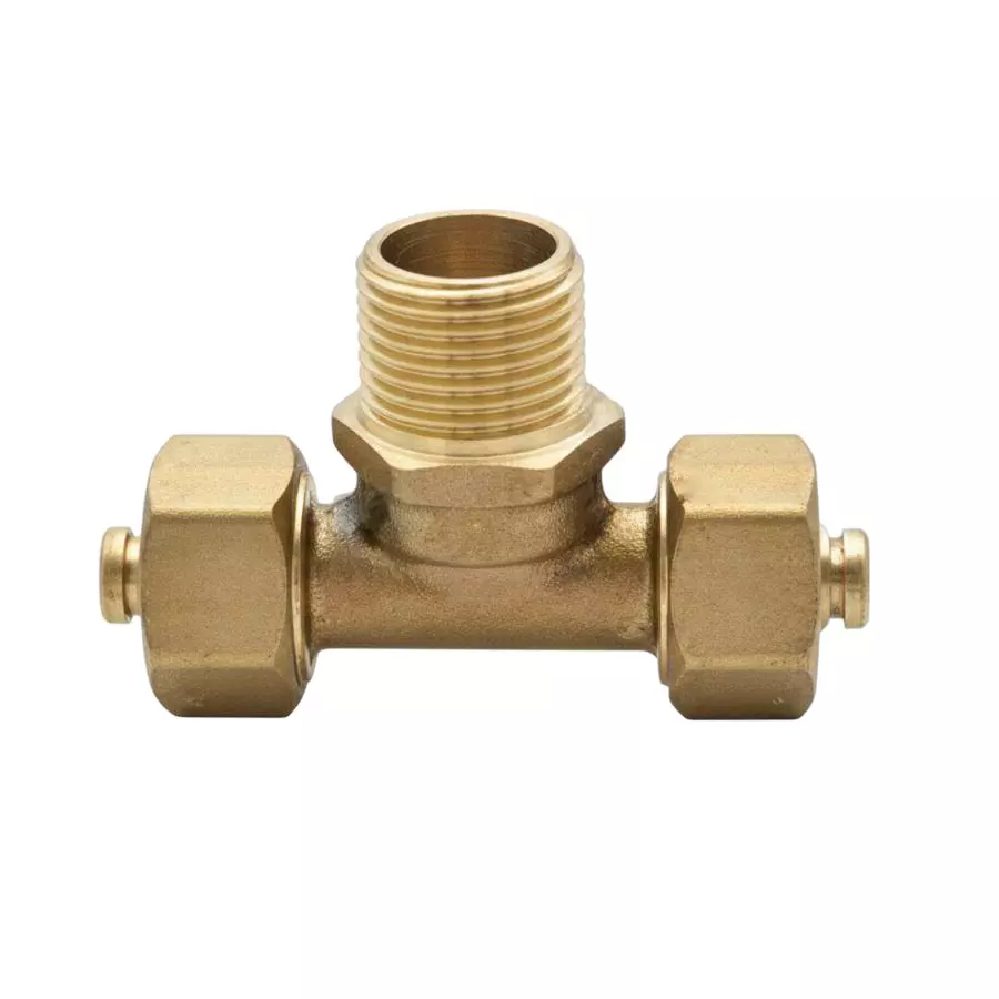Quickpex Male Tee Brass ASTMF 1281-2005 20x1/2 inch, MT182005