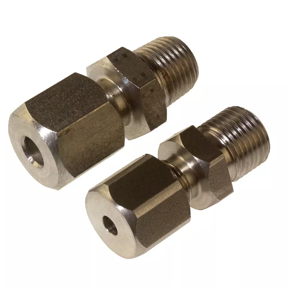 RS PRO Compression Fitting Stainless Steel Screw 1.5 mm Probe Dia 1/8 BSPT Male, 2623230 (Pack of 5)