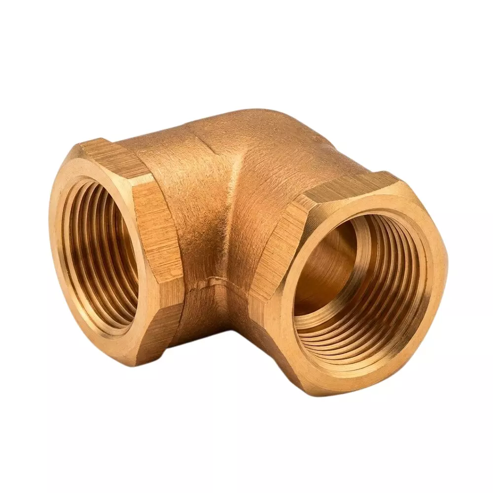 RTQD Brass Female Elbow Fitting Golden Color, Size 1/8 inch (3.17 mm) for Pneumatics & Automotives