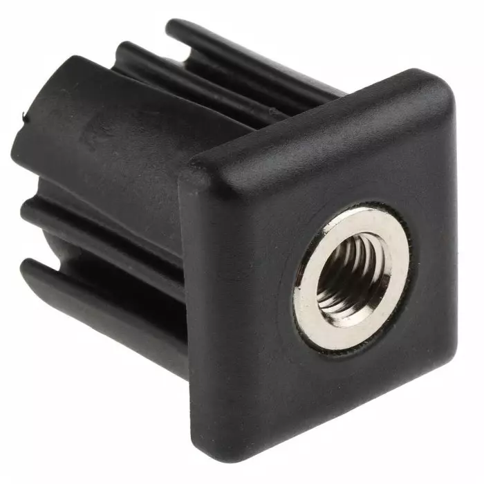 RS PRO Square Nylon Tube Insert 1000 Kg Static Load Capacity (Pack of 4)