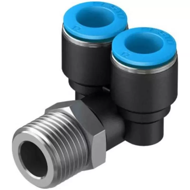 Festo Y Threaded Adaptor Push In 12 mm Connector A Threaded-to-Tube, QSYL-1/2-12