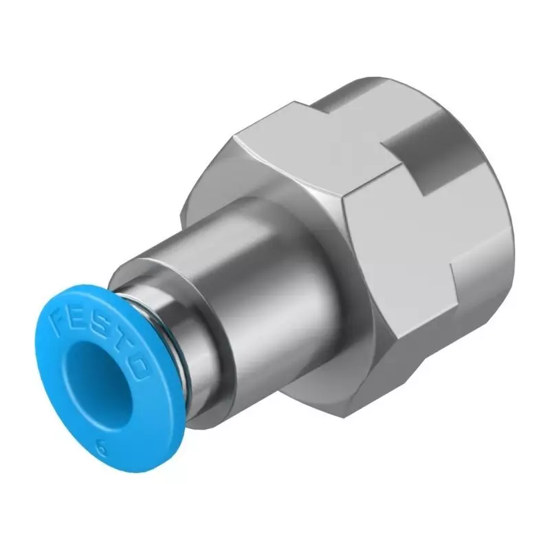 Festo Straight Threaded Adaptor QSF G 1/4 Female Connector A Threaded-to-Tube, QSF-1/4-6-B-100 (Pack of 100 Pcs)