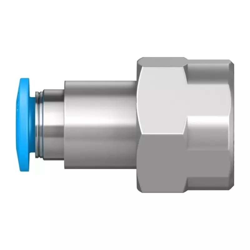 Festo Straight Threaded Adaptor QSF G 1/4 Female Connector A Threaded-to-Tube, QSF-1/4-6-B-100 (Pack of 100 Pcs)