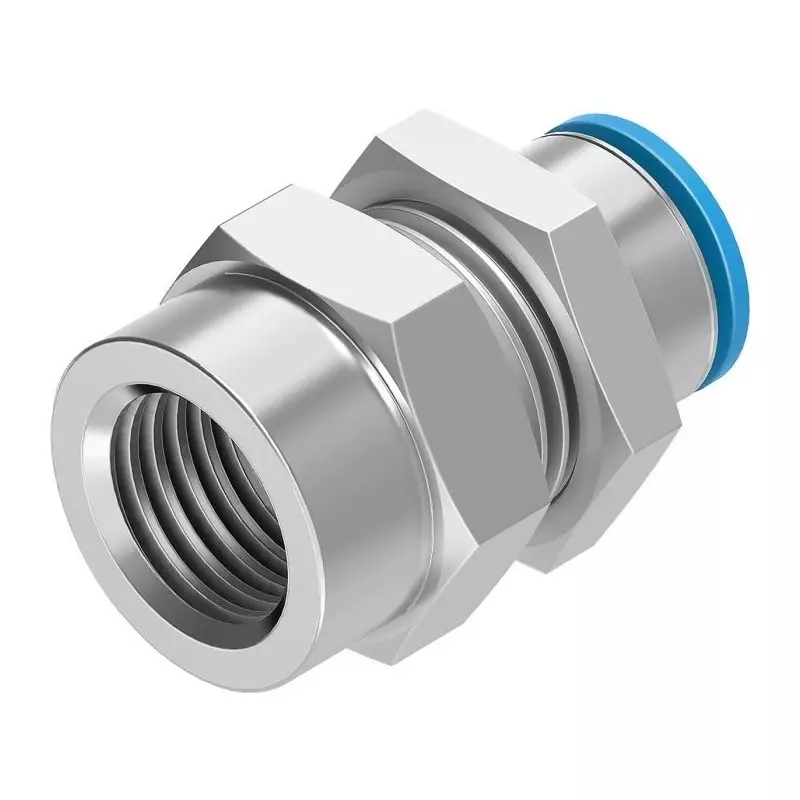 Festo Straight Threaded Adaptor QSSF G 1/8 Female Connector A Threaded-to-Tube, QSSF-1/8-8-B (Bag of 10 Pcs)