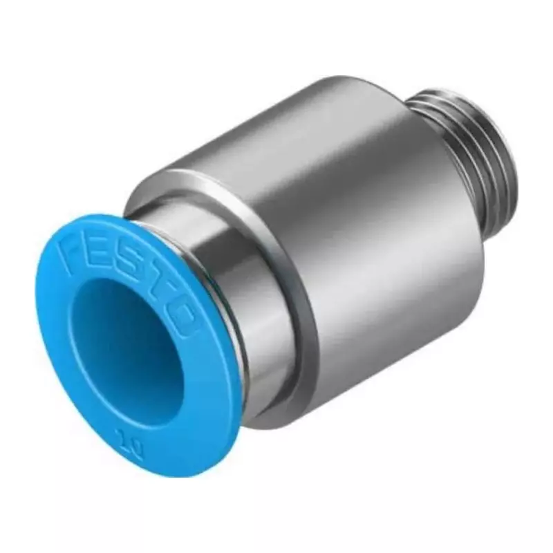 Festo Straight Threaded Adaptor G 1/8 Male Connector A Threaded-to-Tube, QS-G1/8-10-I-100 (Bag of 100 Pcs)