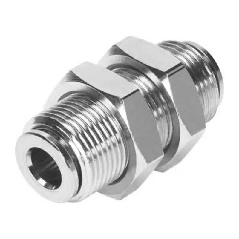 Festo Bulkhead Tube-to-Tube Adaptor NPQM Push In 4 mm Connector A Tube-to-Tube, NPQM-H-Q4-E-P10 (Pack of 10 Pcs)