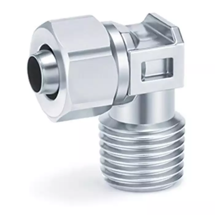 SMC KFG Series Elbow Fitting, 8 mm to R 1/4 Male, Threaded-to-Tube Connection Style, KFG2L0806-02