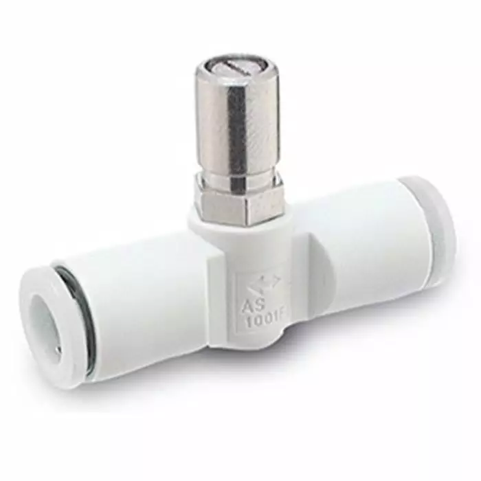 SMC AS2 Series Threaded Pneumatic Silencer Exhaust Restrictor Function Fitting, R 1/4 Inlet Port, 6 mm Tube Inlet, AS2051F-06D