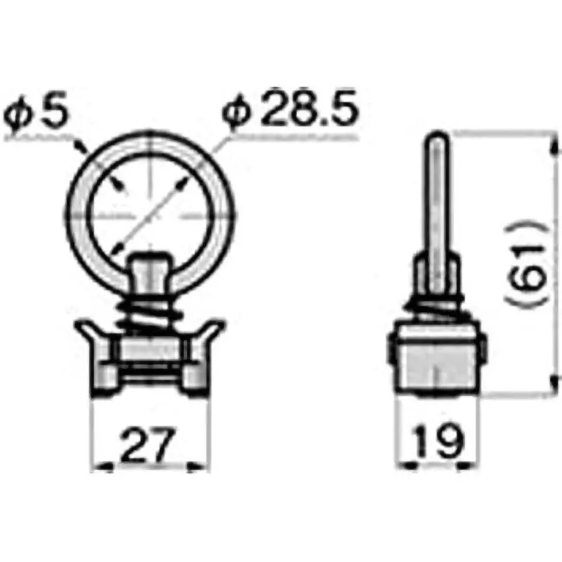 TAKIGEN Terminal Fittings Stainless Steel Gloss Barrel Polishing  mm Belt Width, C-1994-K