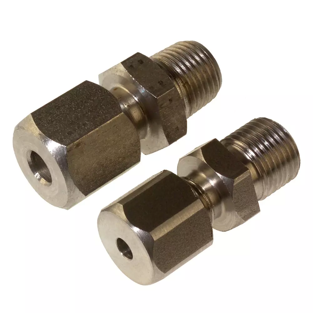 RS PRO Compression Fitting Stainless Steel Screw 6 mm Probe Dia 1/4 BSPT Male, 2623248 (Pack of 5)