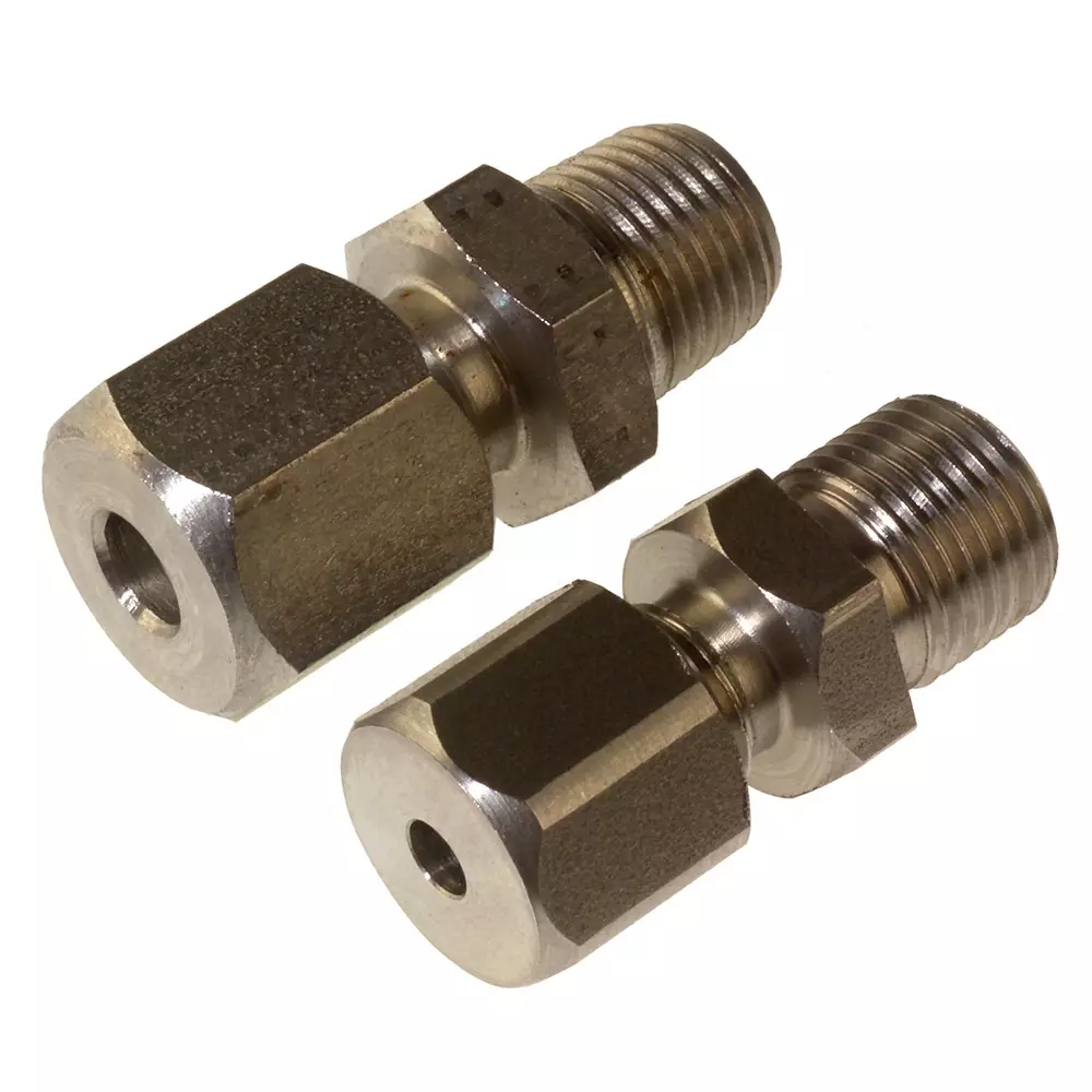 RS PRO Compression Fitting Stainless Steel Screw 8 mm Probe Dia 1/2 BSPT Male, 2623259 (Pack of 5)