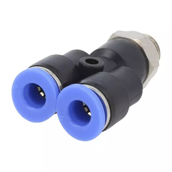 SMSN Male Y Connector SPX (PWT) 12 mm Outside Diameter 01(1/8) Thread Size Brass With Chrome Platted