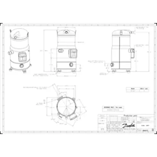 Danfoss Scroll Compressor 380-415 V Three Phase 243 mm Diameter, 120H1097