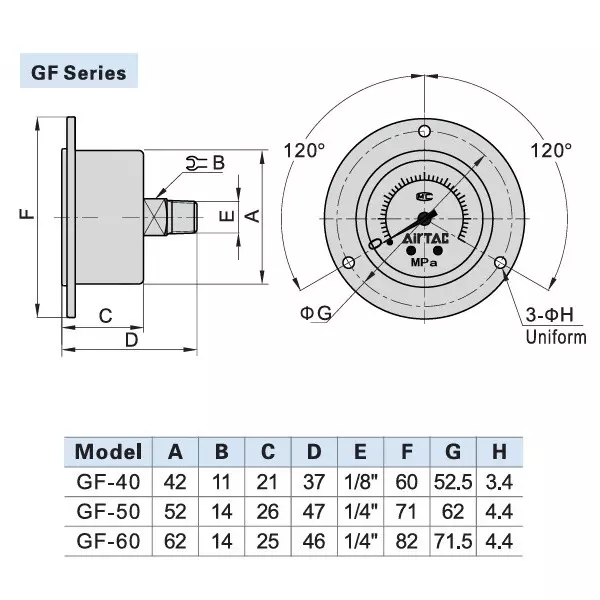 airtac-pressure-gauge-standard-type-14-inch-634-mm-port-size-and-0-10-bar-standard-pressure-range-gf-60