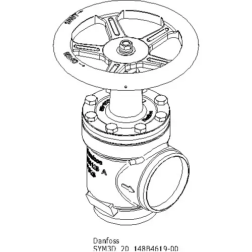 Danfoss Shut-Off Valve Butt Weld Connection Angleway Direction 25 bar 125 mm (5 Inch), STC 125