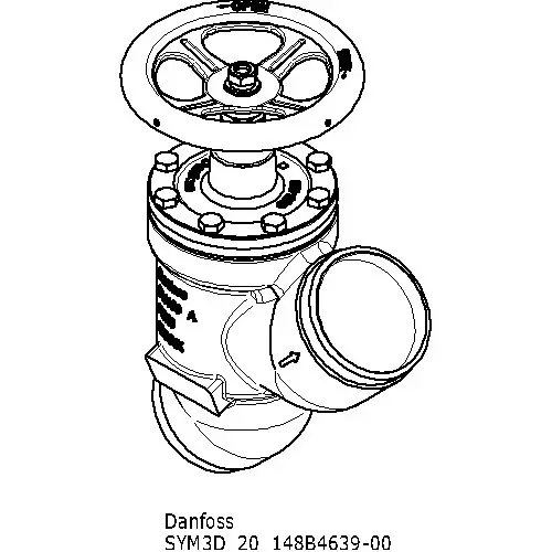 Danfoss Shut-Off Valve Butt Weld Connection Straightway Direction 25 bar 100 mm (4 Inch), STC 100