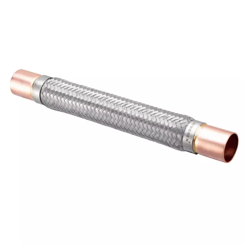 Hongsen Vafx Vibration Absorber Tube Round Shape 7/8 Inch (22.22 mm) Connection Size Stainless Steel & Brass for Refrigeration, VAFX-078-22