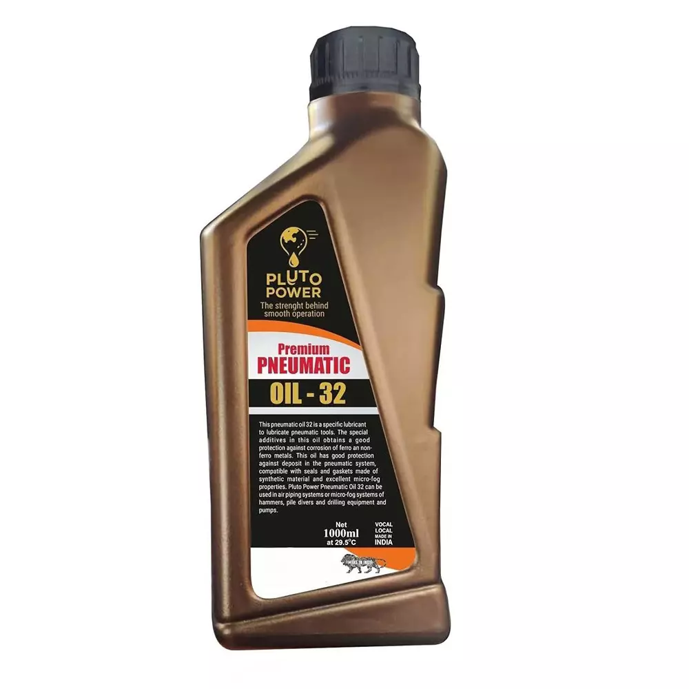Pluto Power Frl Pneumatic Oil German Quality Liquid Form 1 L Bottle 32 Grade Compatible With All Frl Units & Air Tools, (Pack of 10 Pcs)