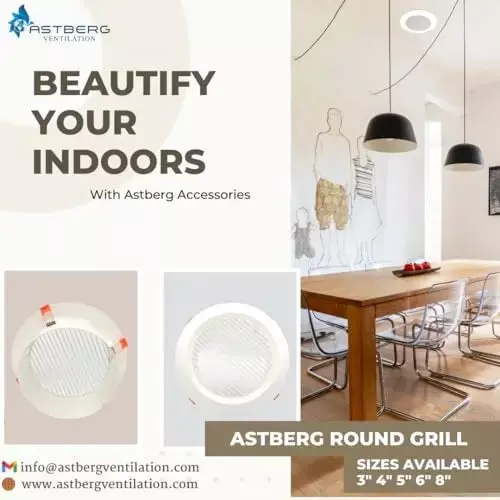 Astberg Grill Round White 100 mm (4 inch), ARG100