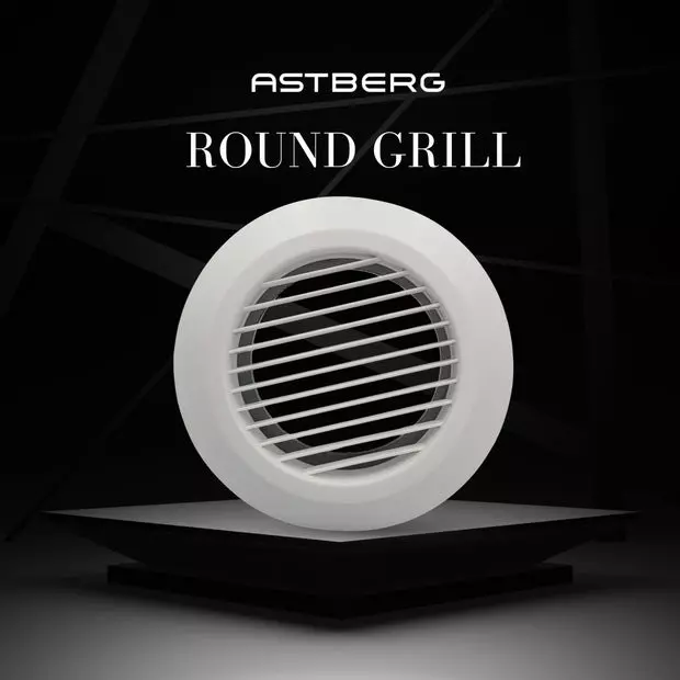 Astberg Grill Round White 75 mm (3 inch), ARG75