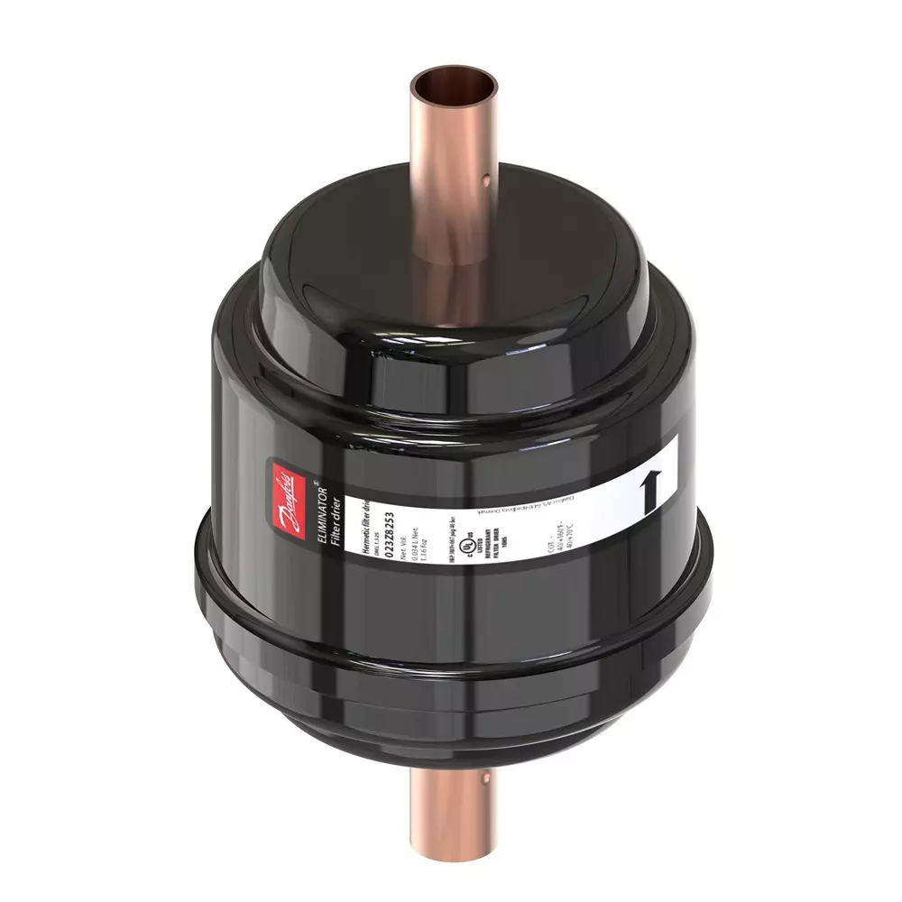 Danfoss Hermetic Filter Drier Solder, ODF Connection Solid Core 16 cu.in. Core Size 46 bar, 023Z5063