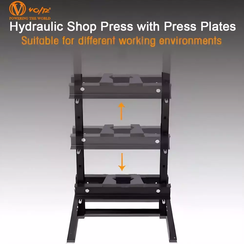 Voltz Hydraulic Floor Press with Press Plates and H Frame, 30 Ton Load Capacity and 60 inch (152.4 cm) Overall Height