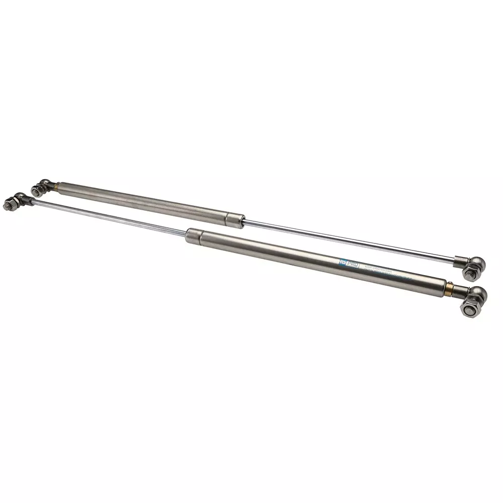RS PRO Gas Strut Stainless Steel 400 N 476 mm Extended 200 mm Stroke 6 mm Rod Dia M8 x 12.5 Thread, 2687070