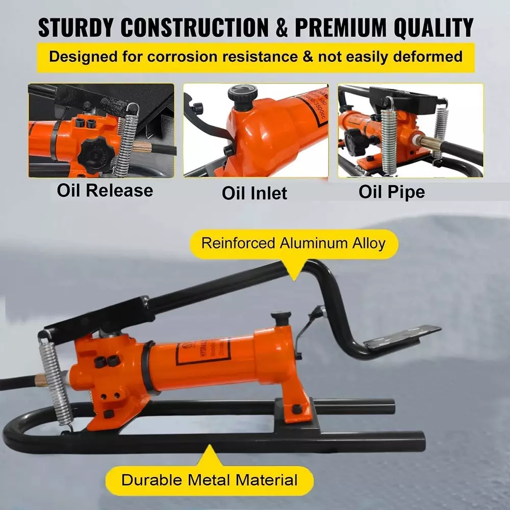 Voltz Hydraulic Foot Pump Single Acting 3000-3500 cc Oil Capacity and Alloy Steel Body, VOLTZ VZ-FP-180