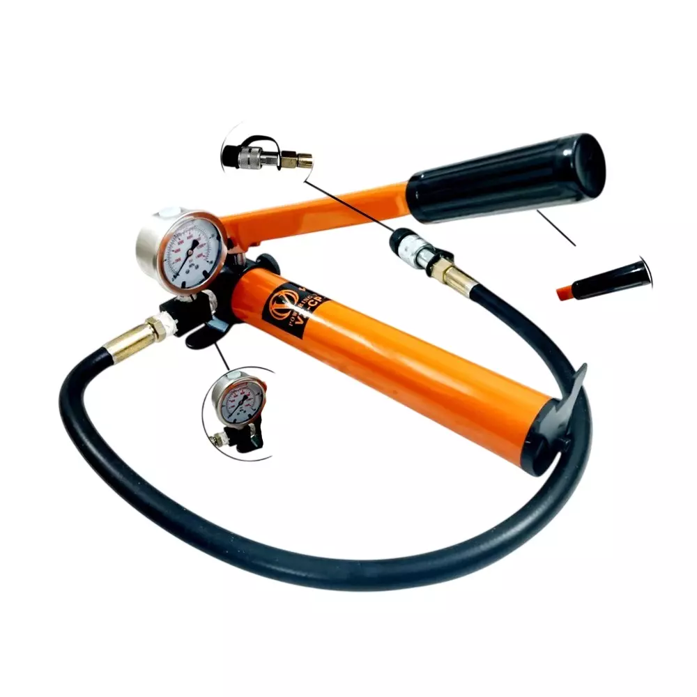 Voltz Manual Hydraulic Hand Pump With Pressure Gauge, ZG 3/8 Connector and Anti-Slip Ergonomic Handle, VZ CP-180B