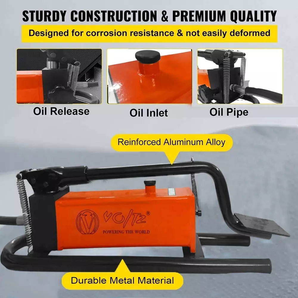 Voltz Hydraulic Foot Pump Single Acting Manual Operated and High-Quality Alloy Steel Body, VZ-FP-700