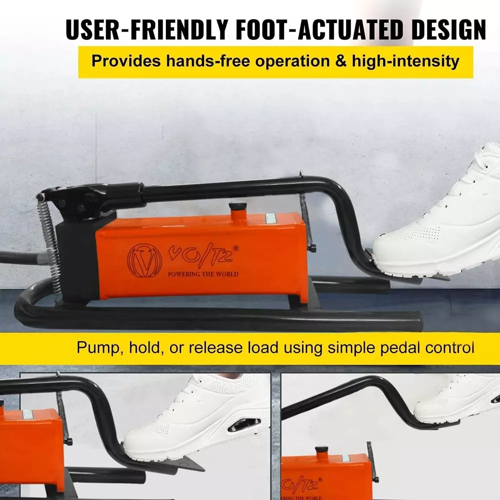 Voltz Hydraulic Foot Pump Single Acting Manual Operated and High-Quality Alloy Steel Body, VZ-FP-700