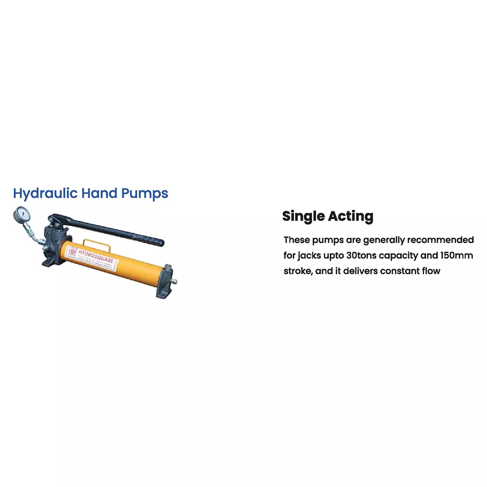 Hydro Square HHP Series Upto 30000 Kg (Upto 30 Ton) Single Acting Hydraulic Hand Pump 150 mm Stroke, HHP-12