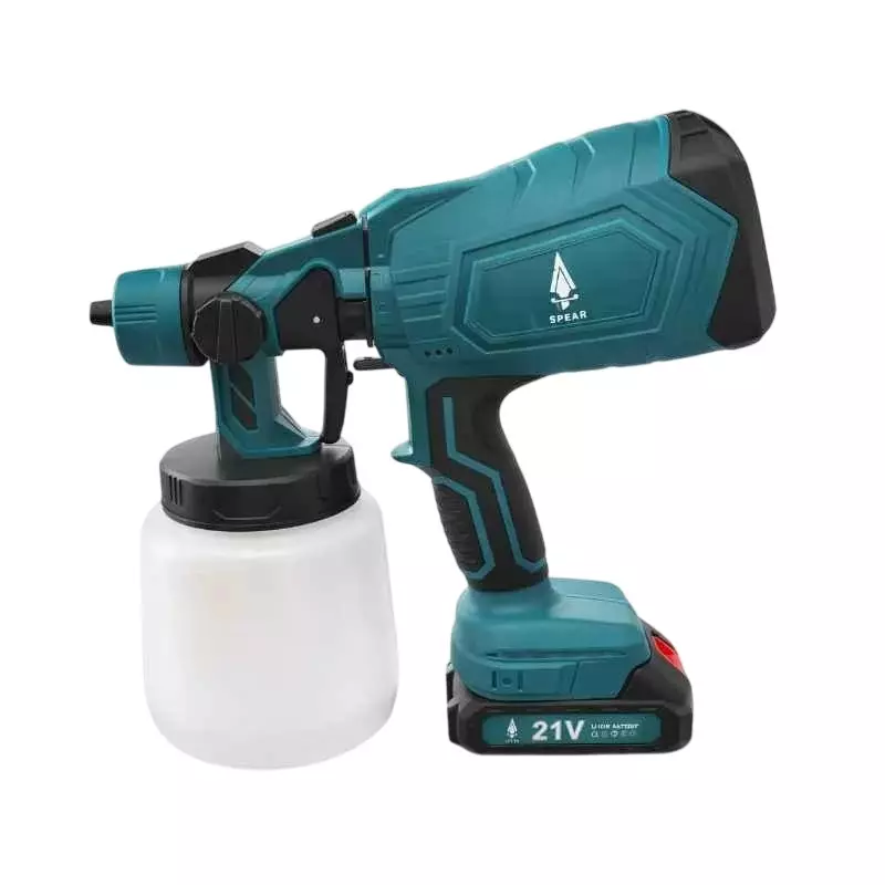Spear Cordless Paint Sprayer Gun with Battery & Charger Kit 21 V Battery 800 ml Cup Capacity for Walls Doors Furniture & Fence Painting