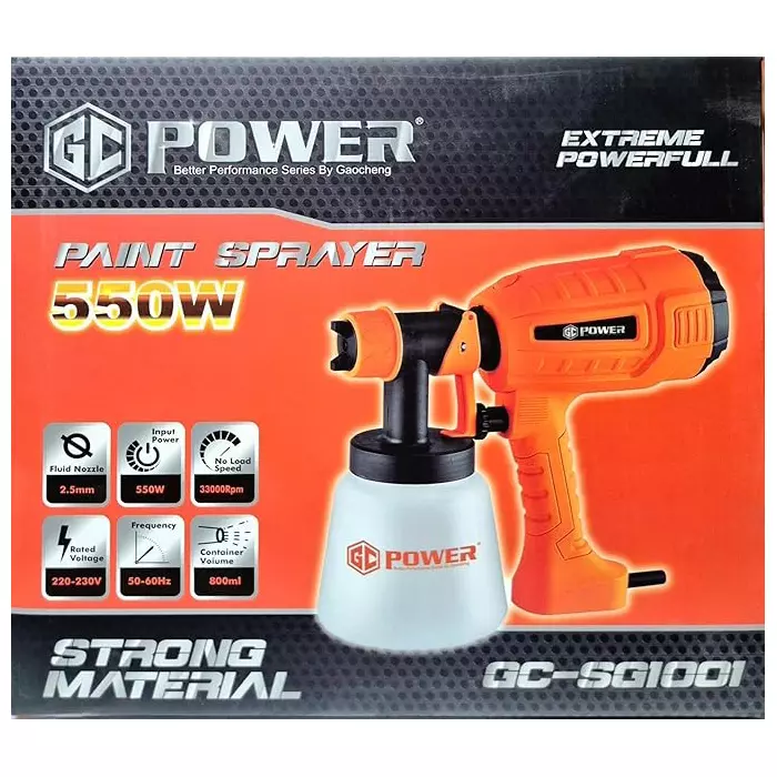 GC POWER Paint Sprayer 550 W Power Consumption and 1 L Tank Capacity, GC-SG1001