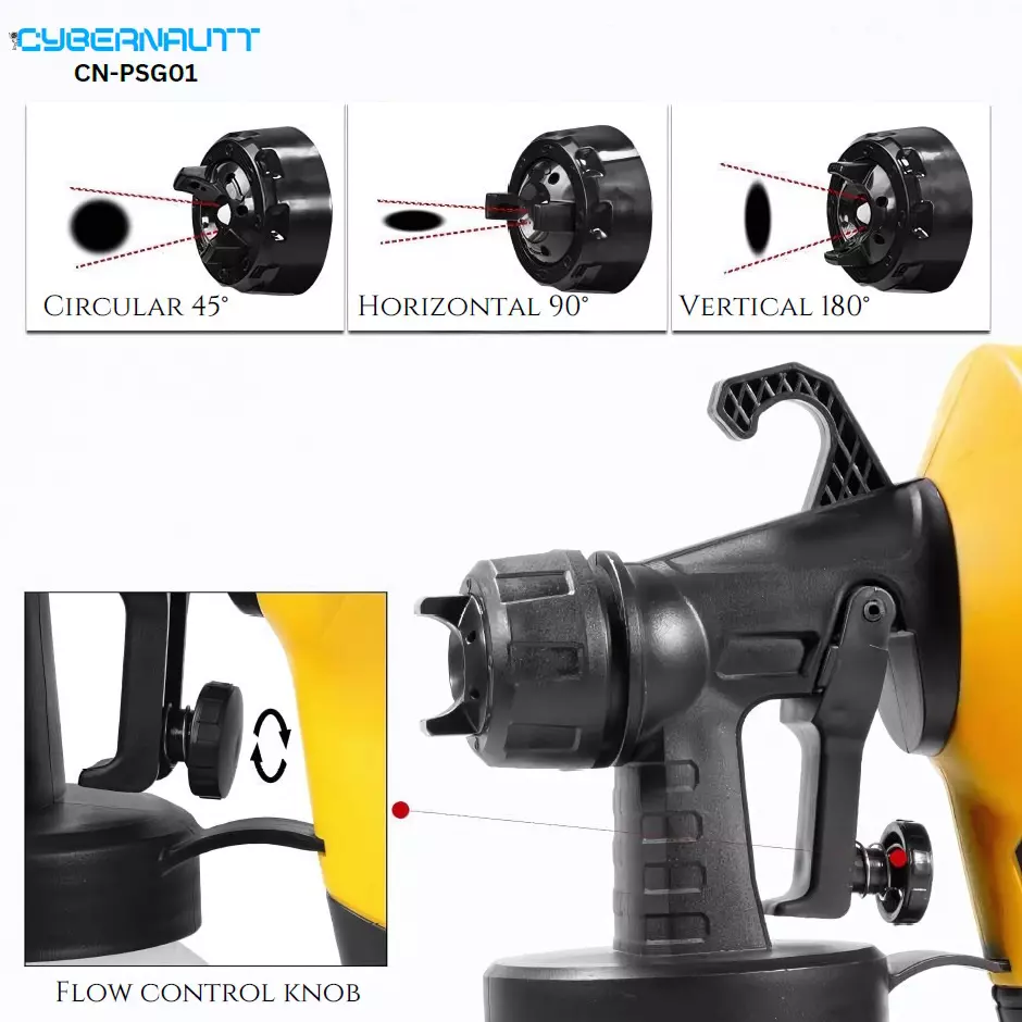 Cybernautt Paint Sprayer With 800 ml Container 32000 RPM Motor Speed 500 W, CN-PSG01