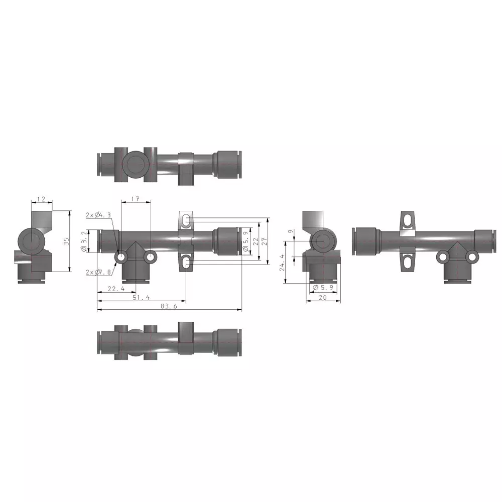 SMC Φ1.5 mm Nozzle 58 L/min Suction Flow Polybutylene Terephthalate Vacuum Ejector, ZH15DSA-08-10-10