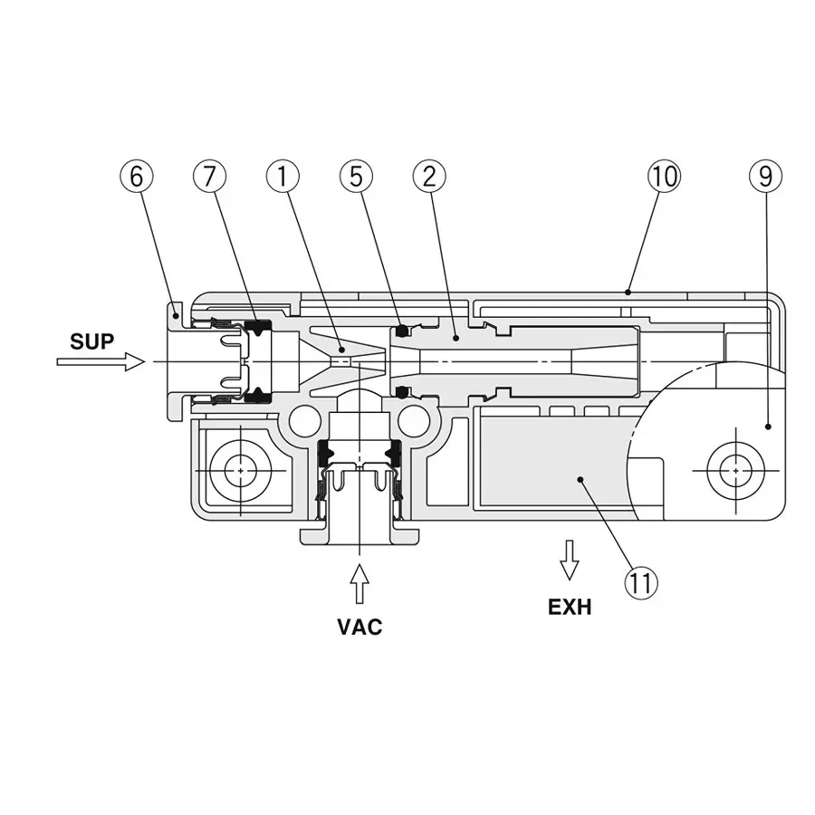 SMC ZH Φ6x0.5 mm Vacuum Ejector for One-touch fittings, ZH05BSA-06-06