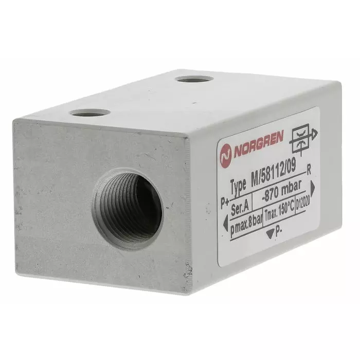 Norgren Vacuum Pump 6 mm nozzle -0.85 bar 28L/min M/58112 series, M/58112/09