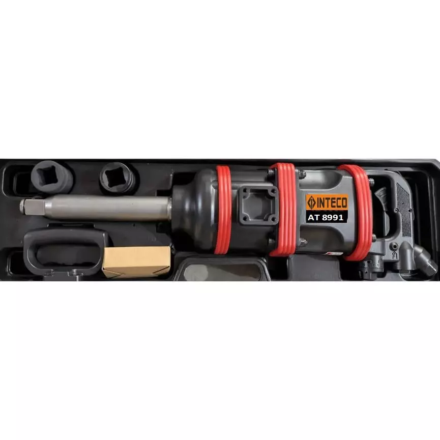 INTECO 1 Inch (25 mm) Square Drive Impact Wrench Kit 4600 Nm Torque 6500 RPM Speed, AT 8991