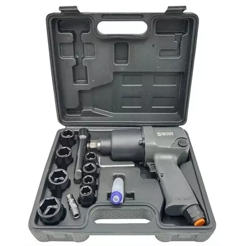 Akari Twin Hammer Air Impact Wrench Kit 720 Nm Torque and 1/4 inch (6.35 mm) Air Inlet, AT-251K