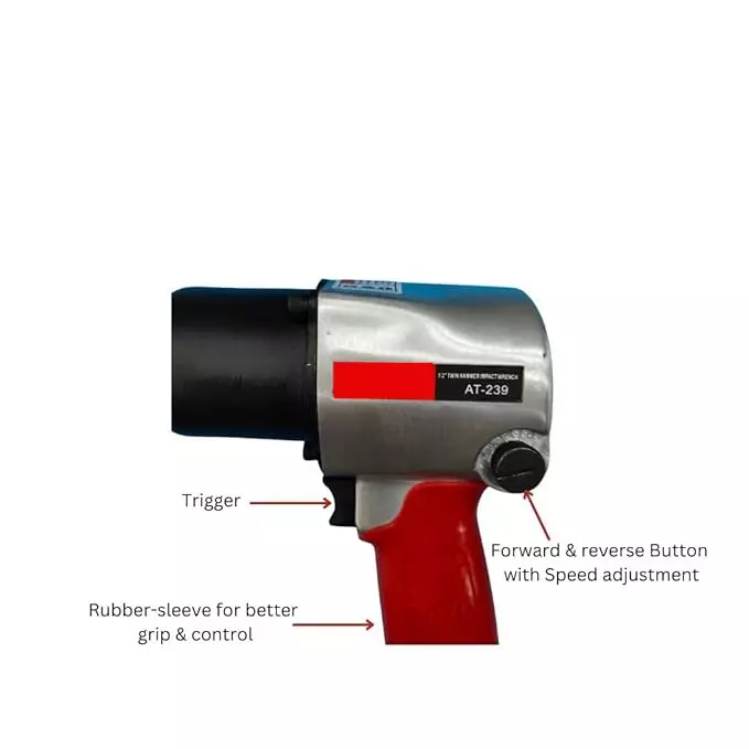 INTECO Heavy Duty Air Impact Wrench 8 cfm Air Consumption and 576 Nm Torque, AT 439